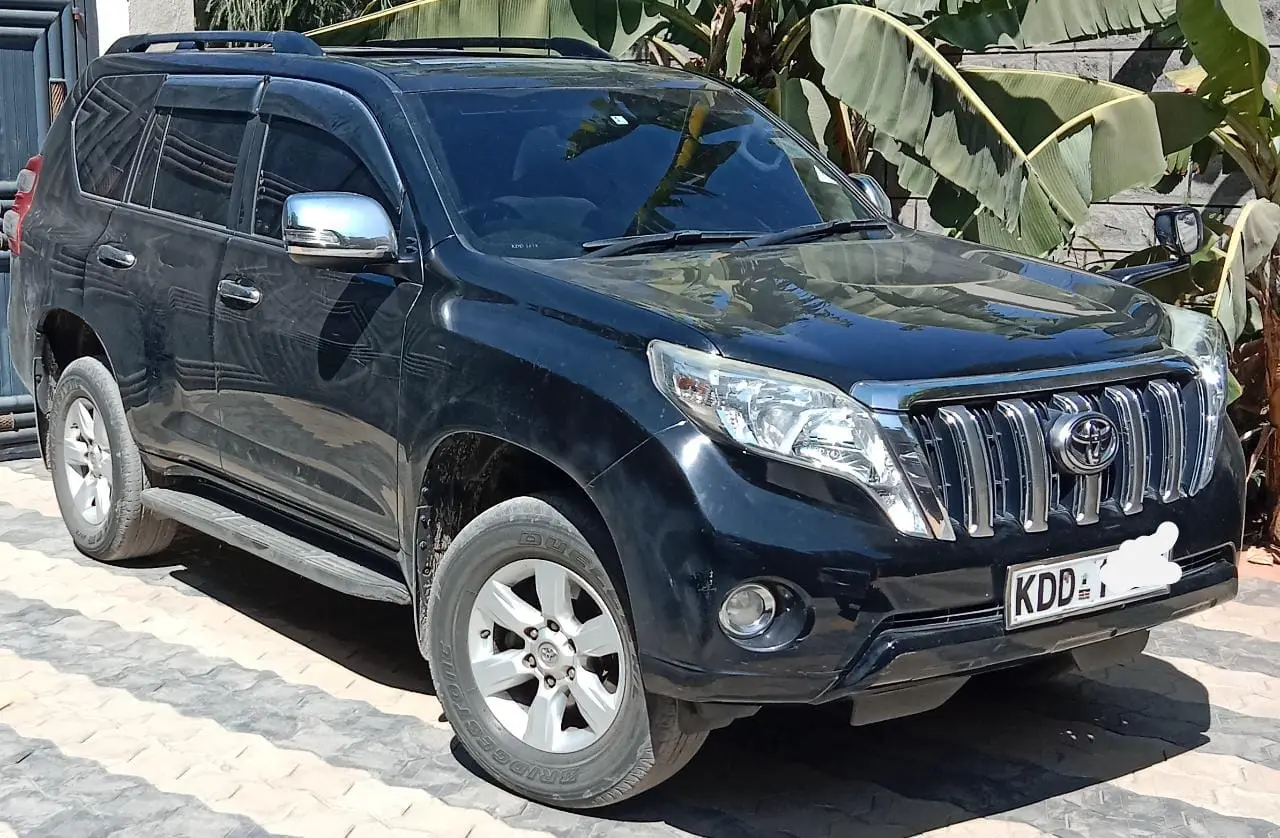 Black Toyota Land Cruiser Prado photographed from the front